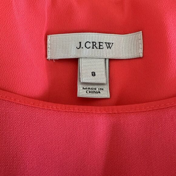 J Crew Dress Women Size 8 Spring Pink Coral Sheath Party Wedding Career Preppy - Picture 8 of 11